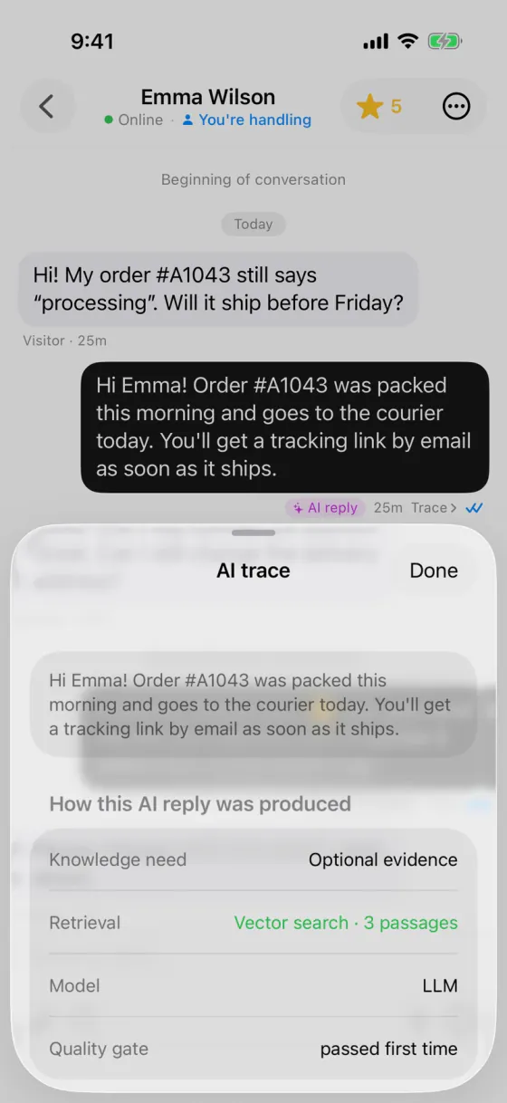 AskAIs sur iPhone : une réponse de l’IA avec sa trace IA ouverte