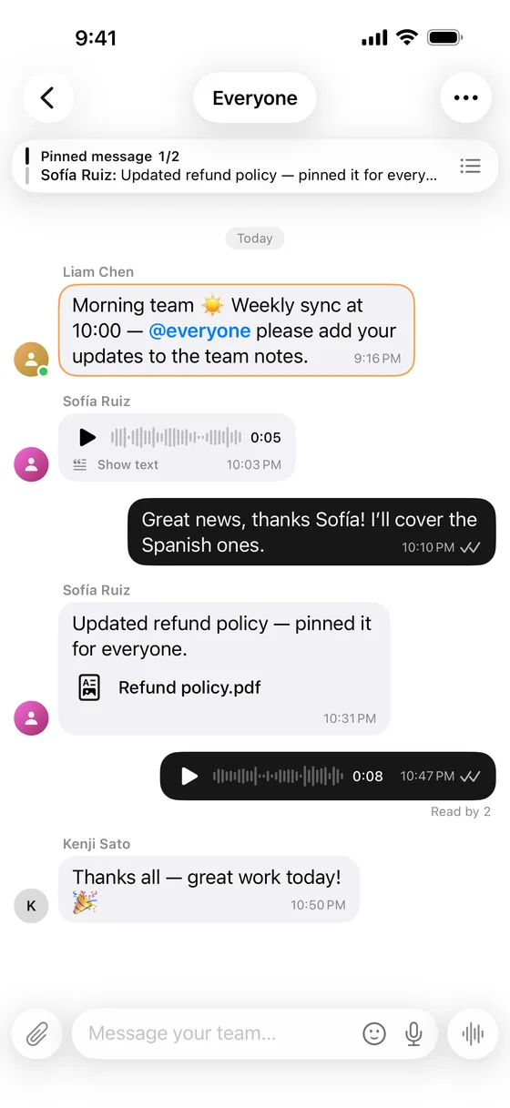 Keep your team in the conversation